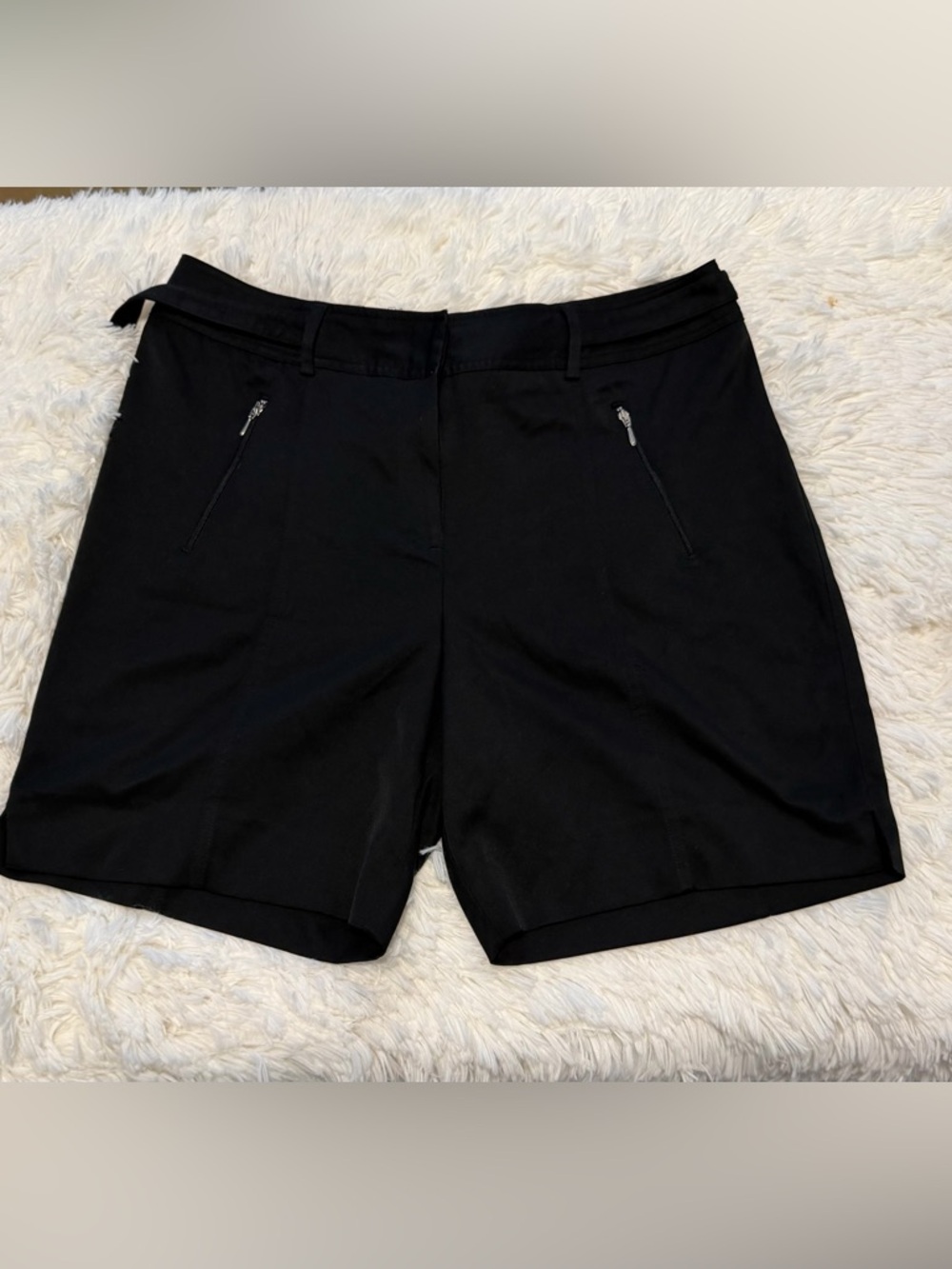 Classic Black Zipper Pocket Shorts